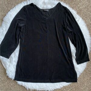 City knits Black Top Slinky Stretchy Womens Size Small